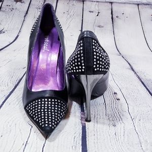 Wet Seal black rhinestone 4" heels